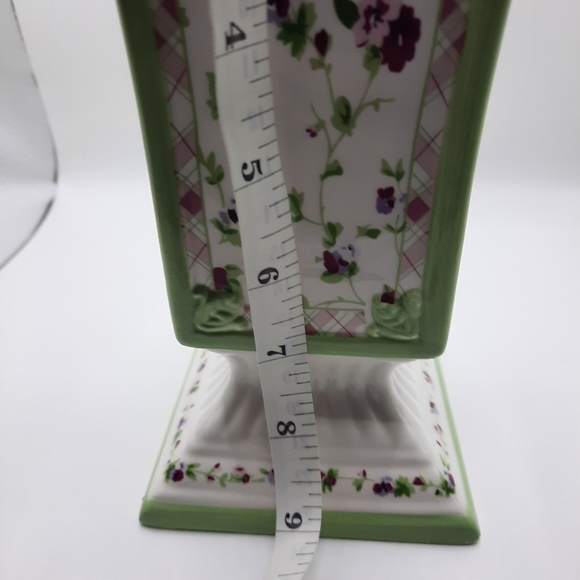 Laura Ashley Ceramic Floral Painted Flower Vase - Picture 9 of 10